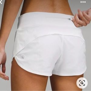 Lululemon white speed up short 6